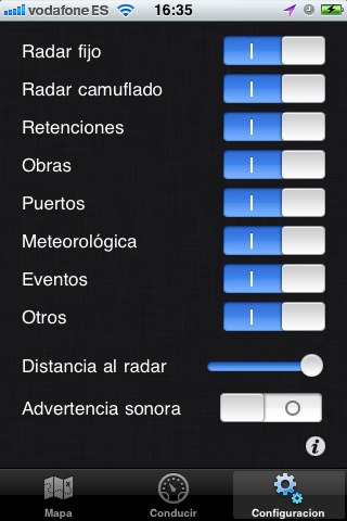 i-Radar modo mapa